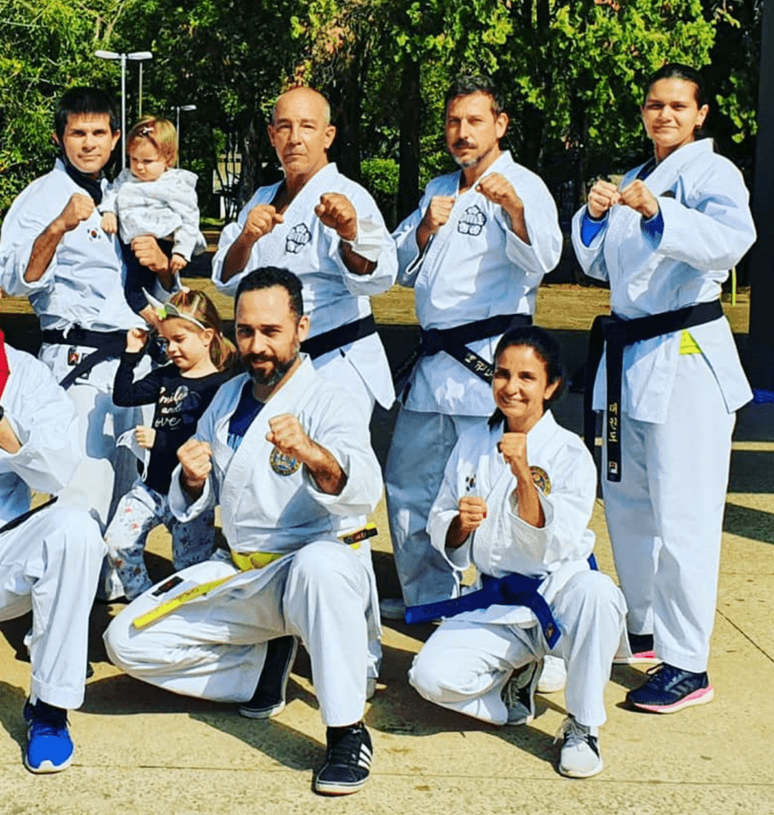 Treino da Academia Paulista de Taekwondo durante a pandemia